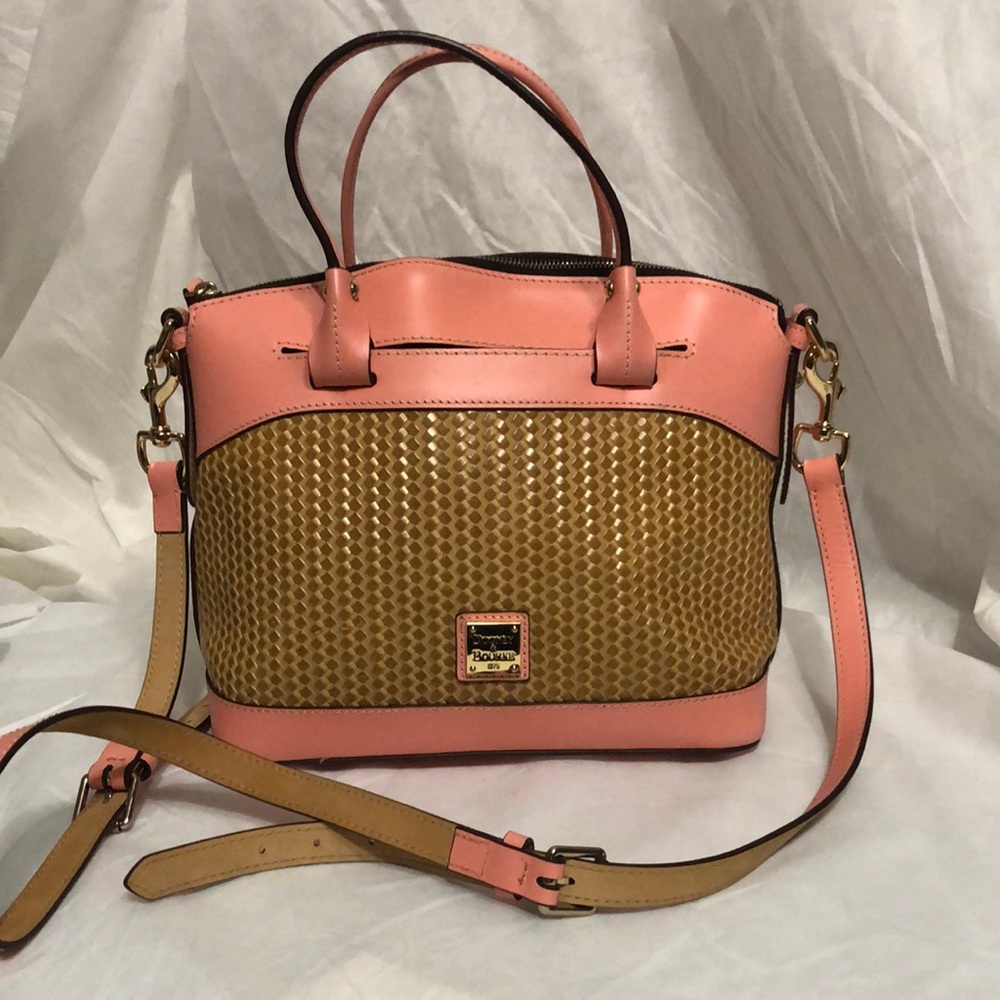 Dooney & Bourke Beacon Woven Embossed Leather Satchel Crossbody